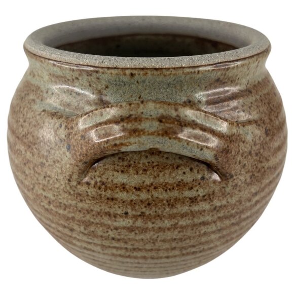 Vintage Hand Thrown Studio Pottery Stoneware Small Lidded Casserole Dish Handles - Picture 4 of 11